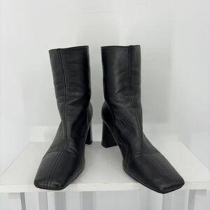 Dear Frances Block Heel Black Boots
